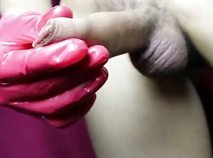 A huge fountain of thick hot sperm from a super massage!