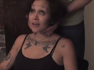 Mature milf with tattoos pays weirdo with armpit fetish