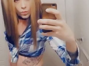 Gorgeous TGirl Strips, Sucks and Masturbates