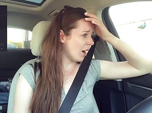 masturbation, orgasme, giclée, amateur, jouet, voiture, solo, brunette