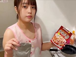 アジアの, マスターベーション, 素人, ベイブ, 日本人, クレイジー, キッチン, 変態の, 独奏