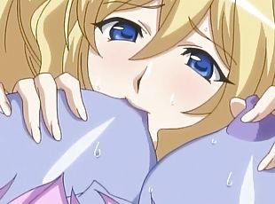 gros-nichons, masturbation, lesbienne, ejaculation-interne, blonde, anime, hentai, lait