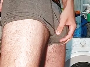 Big swollen hairy cock cumming