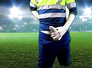 The linesman cannot hide his esteem for the football players fantasy DIRTY VIDEO OF DAD