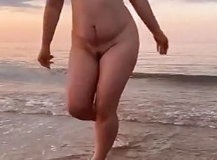 Almost caught naked on a public beach