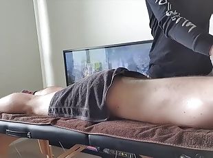 British Hairy Twink Receives First Erotic Massage  Happy Ending