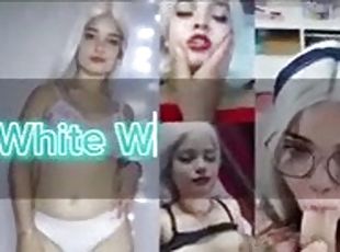 White Wolf OFC - Deep throat blowjob with White Moon VIP glasses side angle