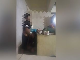 pembantu-rumah, amateur, dapur, rambut-perang