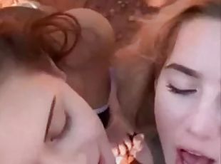 utomhus, publik, amatör, avsugning, cumshot, trekant, pov