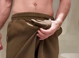 bañando, masturbación, ruso, amateur, gay, baño, ducha, a-solas, musculada