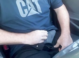 masturbation, en-plein-air, public, amateur, ejaculation-sur-le-corps, gay, voiture, solo, réalité