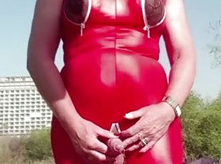 Sissy Slut Alina in red - real dogging