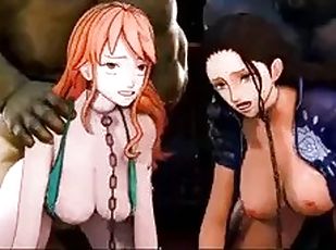 ONE PIECE HENTAI, NAMI, ROBIN Y LUFY