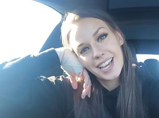 Homemade video of Madi pleasuring her pussy in the car - HD