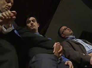 Business men Bukkake in the basement