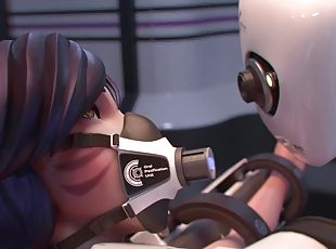 Futa ahri milked by robot