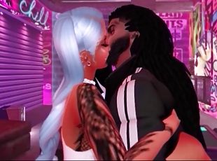 IMVU Black couple have sneaky sex in the house