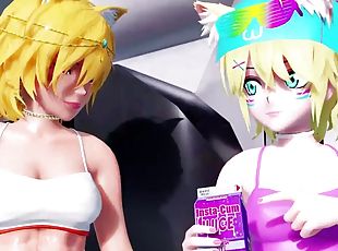 Futa and thicc female lusting over each other