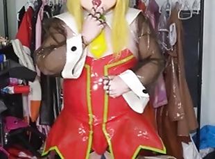 Kigurumi Roll PVC Bunny Suit Breathplay and Hands Free Vibrator