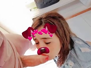 Milf sucking with filter