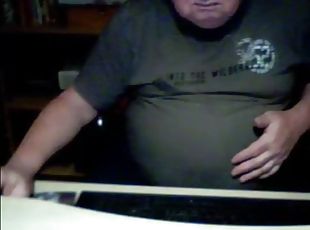 Grandpa blow on webcam