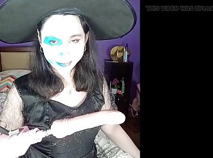 Crazy witch DaniTheCutie fucks herself on Halloween night