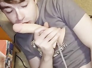 Huge Dildo Explodes All Over My Cute Twink Face