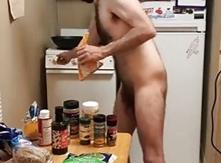 Dads Cooking Dinner - Cooking, Chatting and Dancing with Skinny Hairy Uncut Dude Charles Dickenball with English subtitles