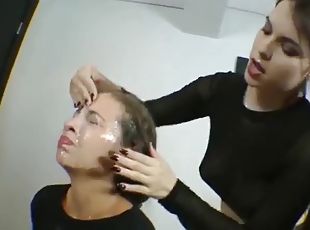 Brazilian lesbian face licking