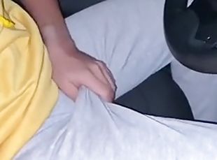 Cruising I found a cute young student on the road I offered him a ride and fucked him in my car in public anal creampie