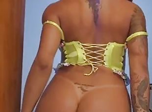 travesti, amatör, üstüneyüzüne-boşalma, mastürbasyon, brezilya, genç-18, kadın-iç-çamaşırı, kıç-butt