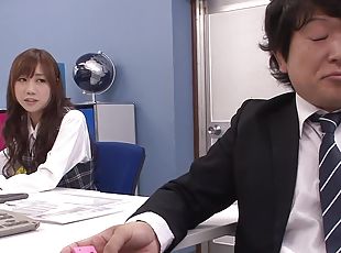 Aiko Endo sucks a cock in the office