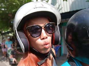 Monkey business with big ass Thai girlfriend who enjoys sex after