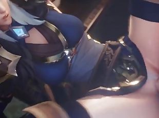 3D Compilation: League of Legends Ashe Vi Kda Evelynn Akali Doggystyle Uncensored Hentai