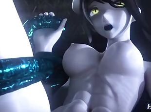 Overlord Albedo gets her holes spread wide open