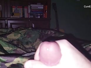 Dry Jerkoff Session with Massive Cumshot and Slow Motion Replay