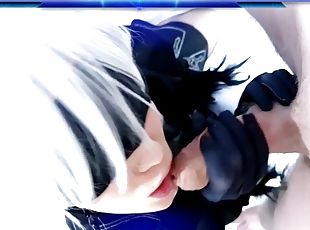 2b mask blowjob cosplay