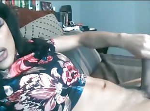 gros-nichons, masturbation, transsexuelle, amateur, ébène, black, jeune-18, webcam, solo