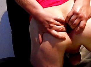 Ass Stretching with Dildo und Finger