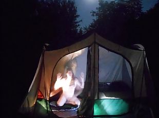 Night Camping in yellow pantyhose and nude - Marcia Fannie