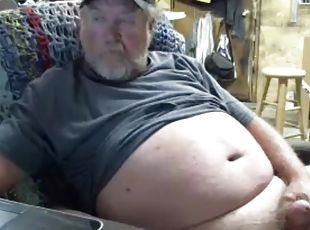 Grandpa cum on webcam