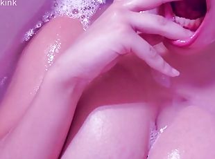 baden, groß-titten, dilettant, dusche, allein