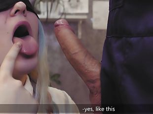 avsugning, gigantisk-kuk, deepthroat, creampie, sprut, blond, oral, fetisch, kuk