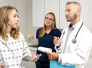 Inked blondie Ophelia Kaan gets fucked by cocky doctor