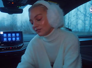 Slutty Schoolgirl Sucks Stranger in Car