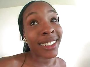 Exuberant Ebony With Great Booty Fucks White Cock.