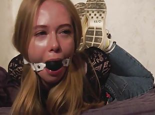 amatör, bdsm, europeisk, blond, euro, webbkamera, gagging, bondage