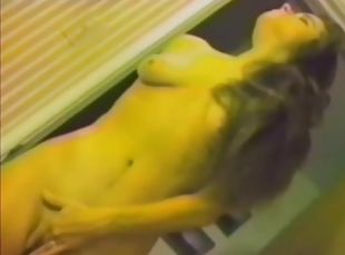 bañando, coño-pussy, esposa, vintage, bonita, afeitada, tetitas