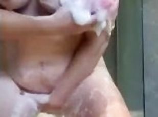 bañando, amateur, madurita-caliente, mamá, madre, ducha, a-solas