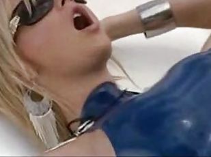 store-pupper, utendørs, pussy, blowjob, pornostjerne, blond, latex, hvit